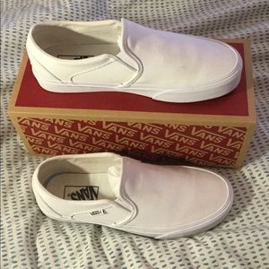 White Slip On Asher Vans